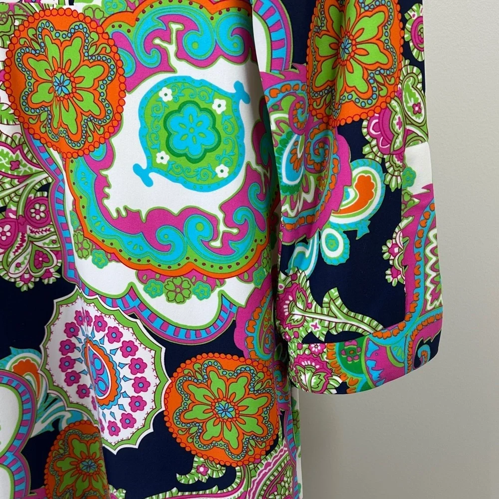 Jude Connally Colorful Paisley Print Dress women’s small - Picture 4 of 9